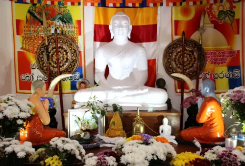 New Buddha statue is brought from Sri Lanka for newly established Sri Sambuddha Viharaya...