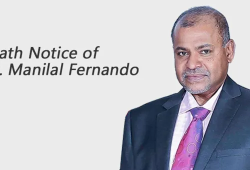 [Updated] Death Notice of Mr. Manilal Fernando