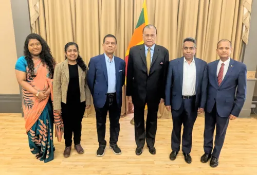 Sri Lanka High Commissioner Rohitha Bogollagama interacts with the Sri Lanka –...