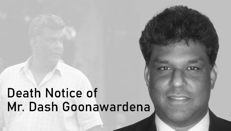 [Updated] Death Notice of Mr. Dash Goonawardena