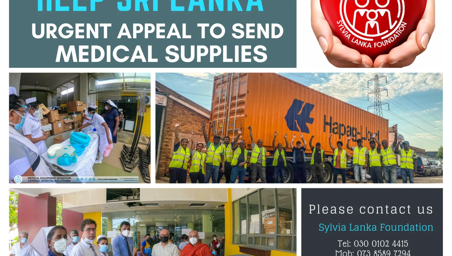 Fundraising by Sylvia Lanka Foundation for Dispatch of Medical Aid Donations to Sri Lanka