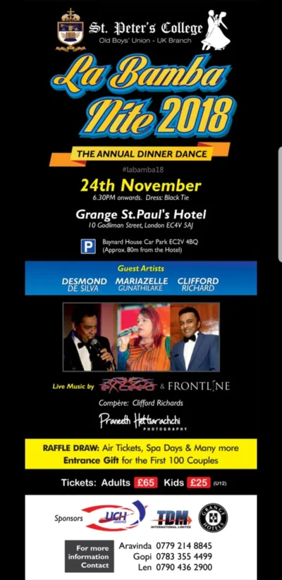 La Bamba Nite 2018 - By St. Peter's OBU-UK