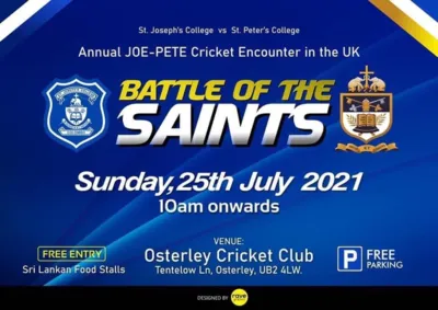 Annual Joe-Pete Cricket Encounter in the UK - Battle of the Saints 2021