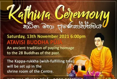 Kingsbury Buddhist Temple Katina Programme - Atavisi Buddha Puja 2021