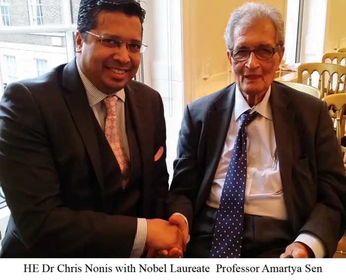 DR CHRIS NONIS WITH NOBEL LAUREATE AMARTYA SEN