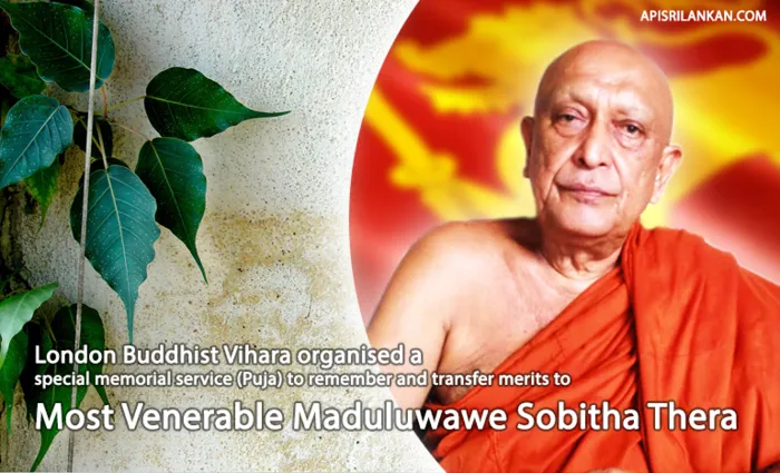 SPECIAL MEMORIAL SERVICE: Most Venerable Maduluwawe Sobitha Thera
