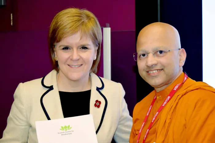 Book on Mindfulness Presented to Scotland's First Minister