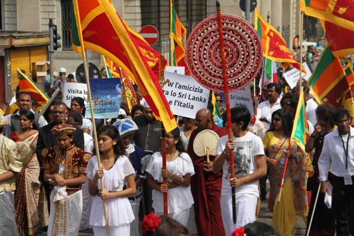 Sri Lankan Flag Flies high at the “International Unity Parade” in Milan, Italy