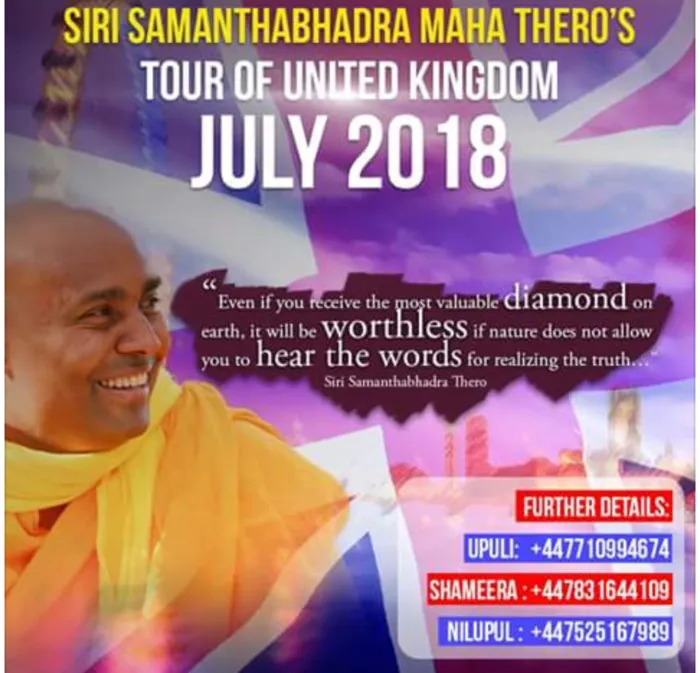 Siri Samanthabhadra Maha Thero's Tour of United Kingdom 2018