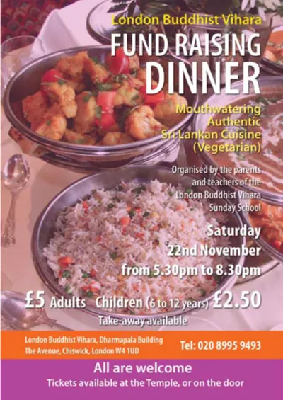 London Buddhist Vihara - Fundraising Dinner