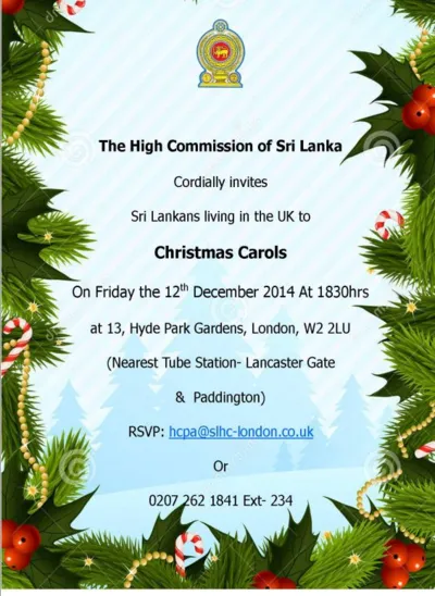 Christmas Carols at Sri Lankan High Commission