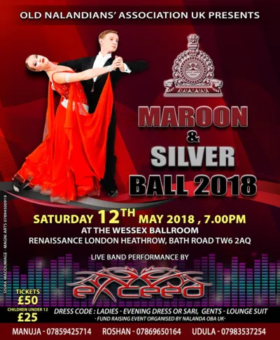 Maroon and Silver Ball 2018 by Old Nalandian's Association UK