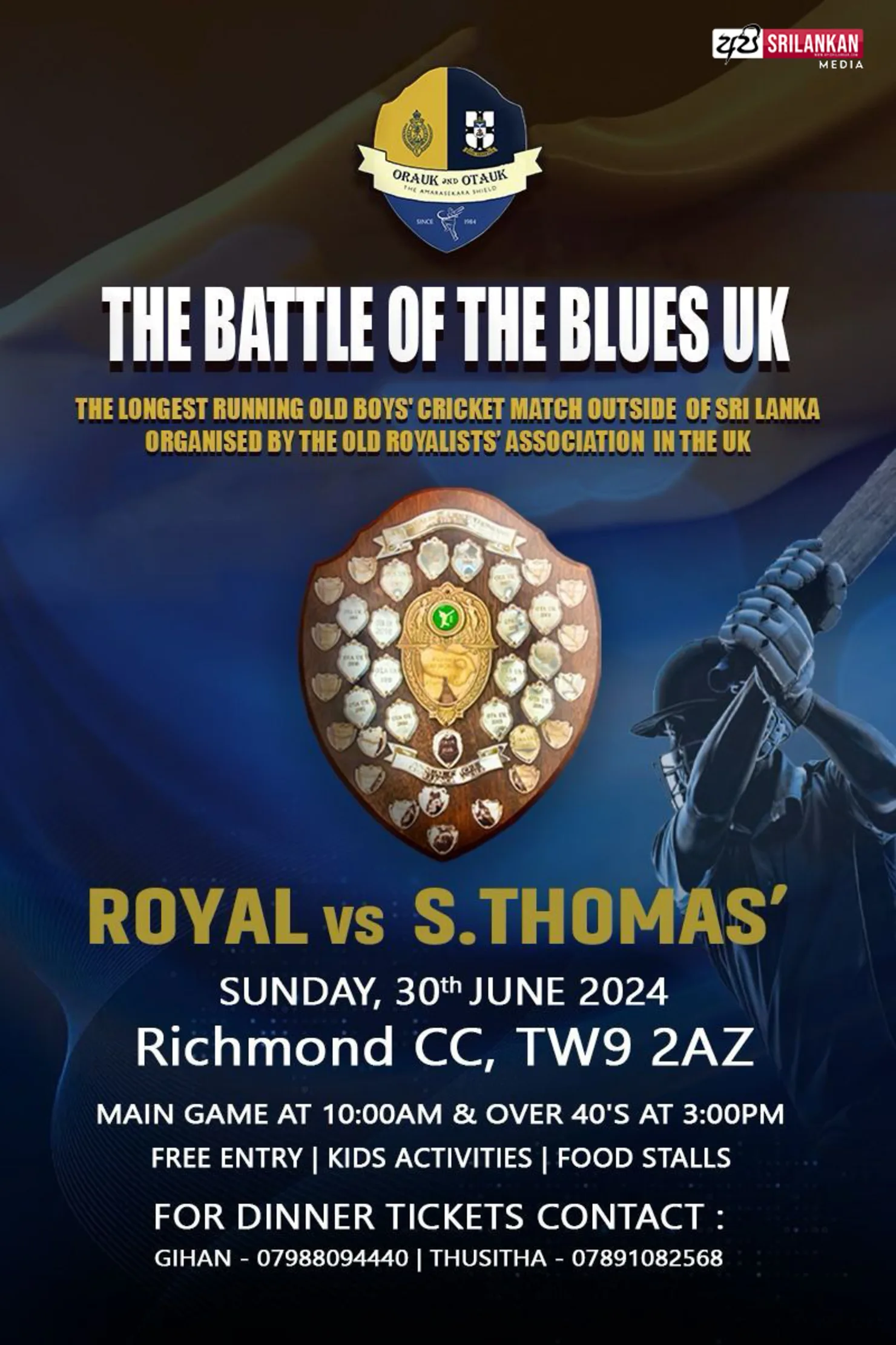 THE BATTLE OF THE BLUES UK 2024 - ROYAL VS S.THOMAS