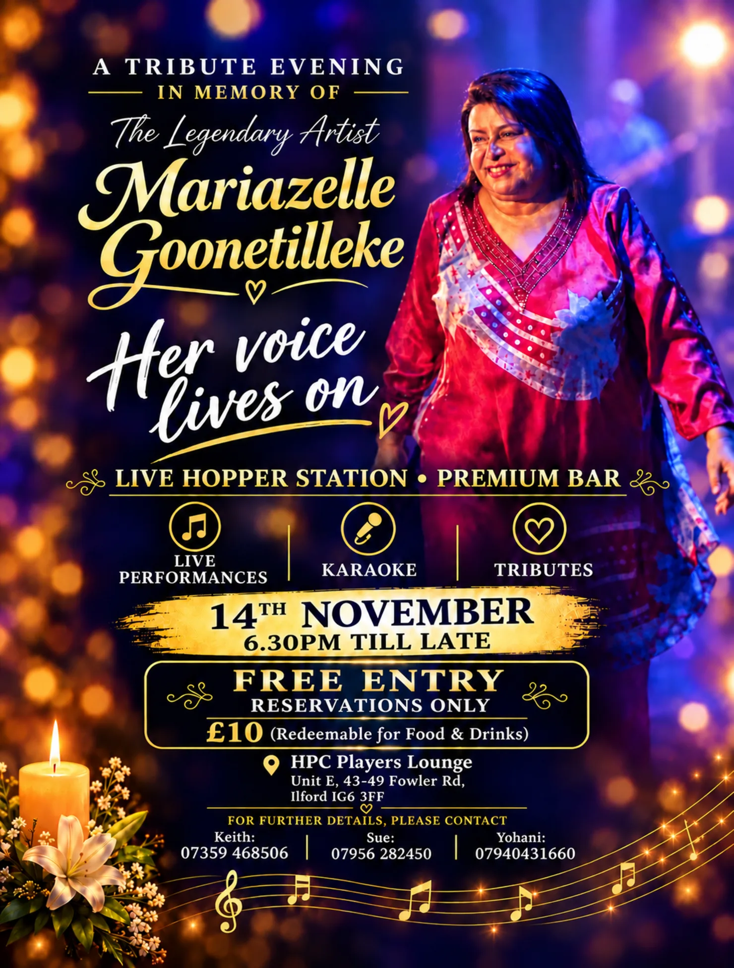 A Tribute Evening in Memory of Mariazelle Goonetilleke