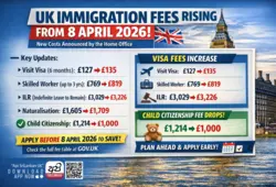UK Immigration Fees Increasing from 8 April 2026: Full Breakdown...
