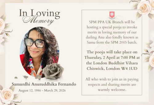 Remembering Anuruddika Fernando “Anu”: Beloved Sportswoman and Cherished Friend...