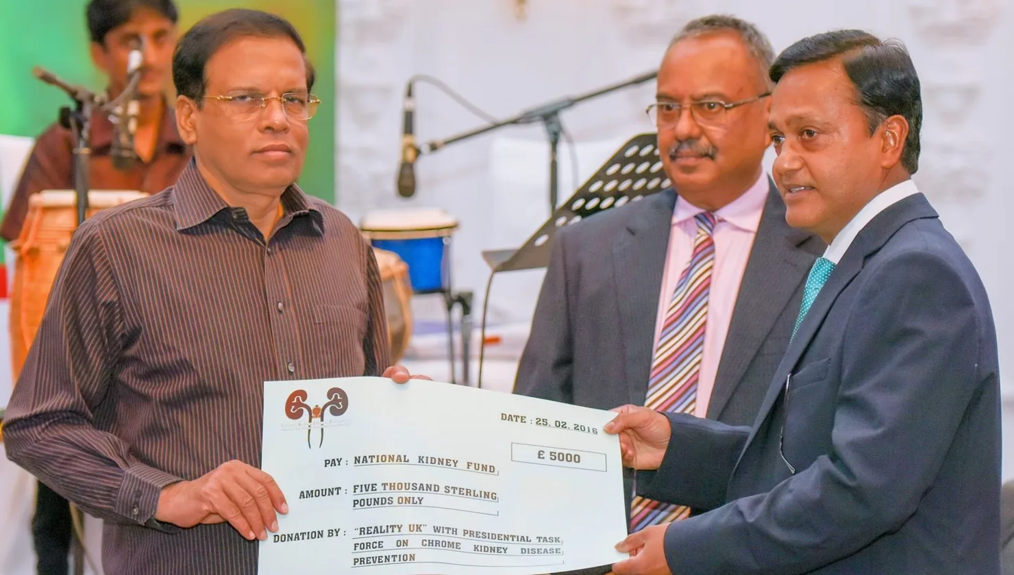 Reality UK donates £5000 (Rs 1 Million) for National Kidney Fund in Sri Lanka