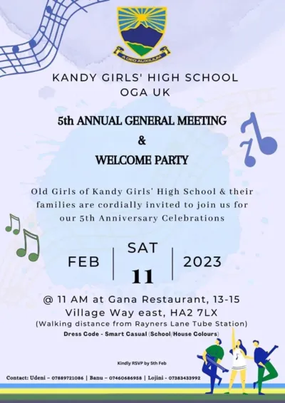 Kandy Girls' High School OGA UK 5th AGM and Welcome Party