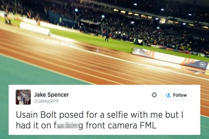 Usain Bolt selfie fail