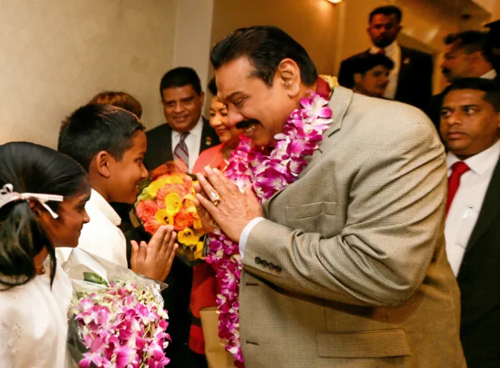 President Mahinda Rajapaksa arrives in New York
