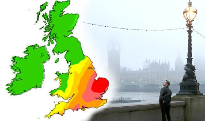 Toxic fog known as BLOOD RAIN set to sweep across Britain