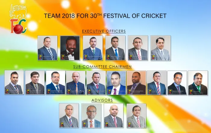 Team 2018 for 30th Festival of Cricket