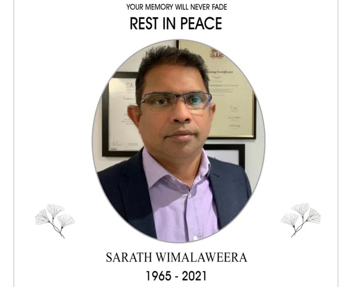 Death Notice of Mr. Sarath Wimalaweera