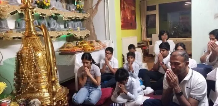 Binara Poya Day Atavisi Sambuddha Pooja at Letchworth Dhamma Nikethanaya 2021
