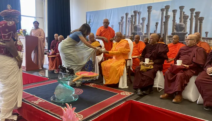 High Commissioner Saroja Sirisena attends Aktha Pathra Ceremony of Ven. Makure Mangala Nayaka Thera, Chief Incumbent of East London Buddhist Cultural Centre (Lumbini Vihara)