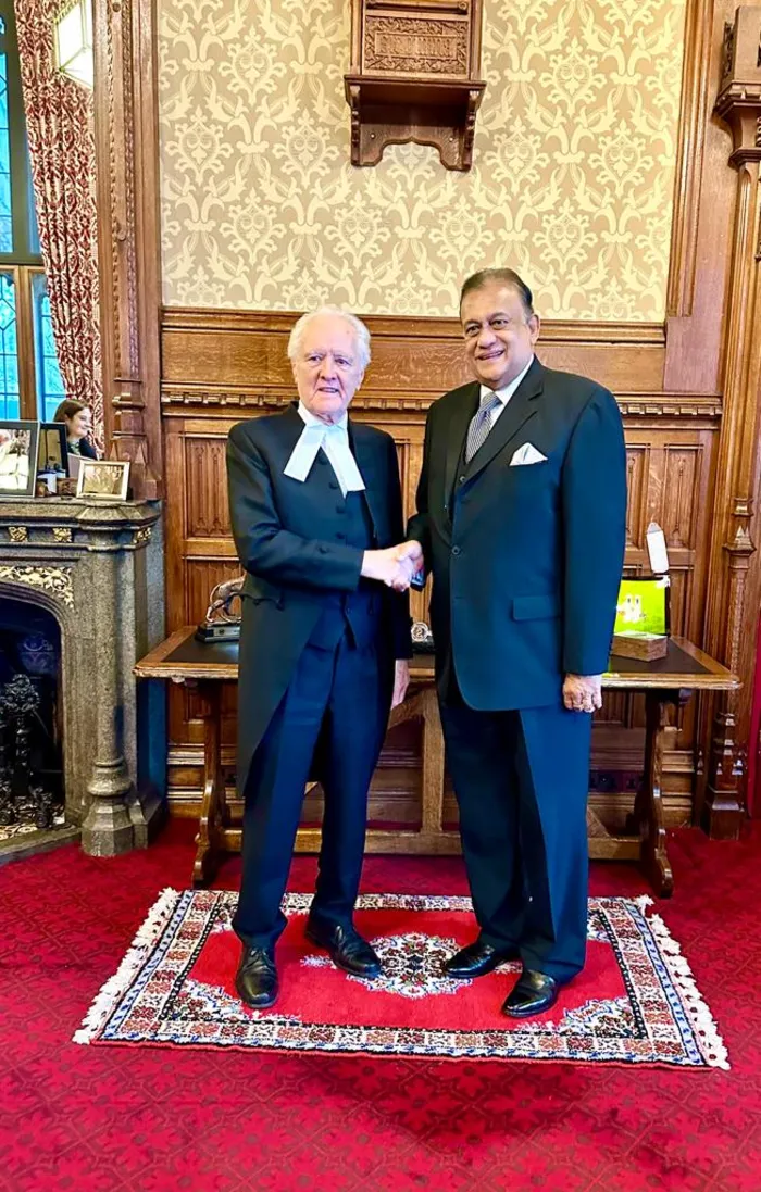 High Commissioner Rohitha Bogollagama discusses future trajectory of Sri Lanka - UK relations with the Lord Speaker McFall