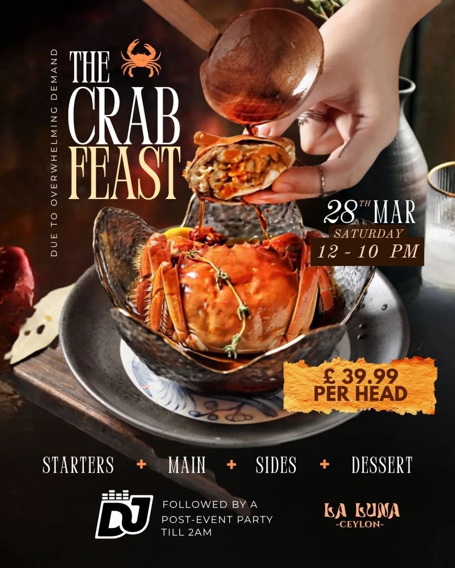 The Crab Feast at La Luna Ceylon