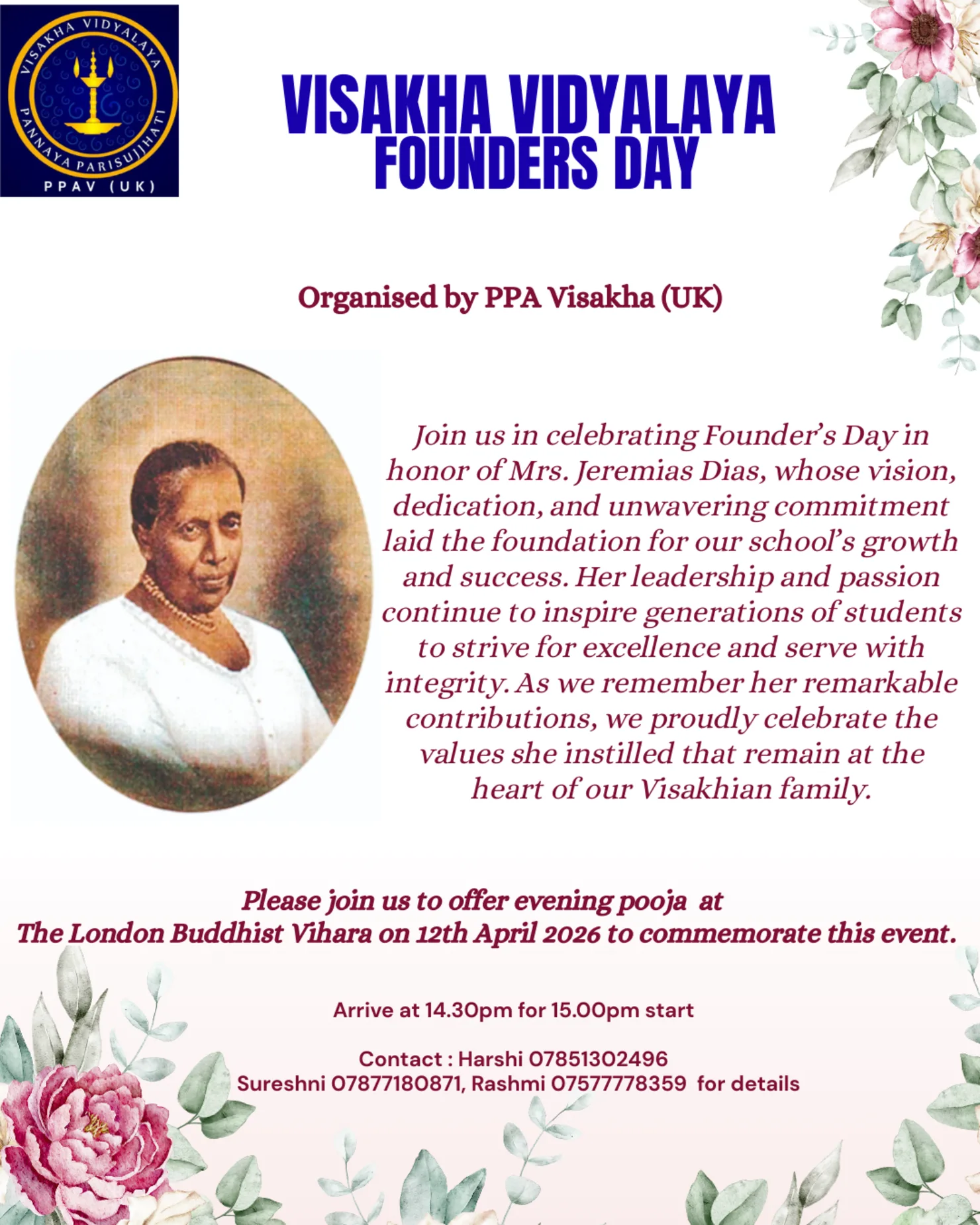 Visakha Vidyalaya Founders Day