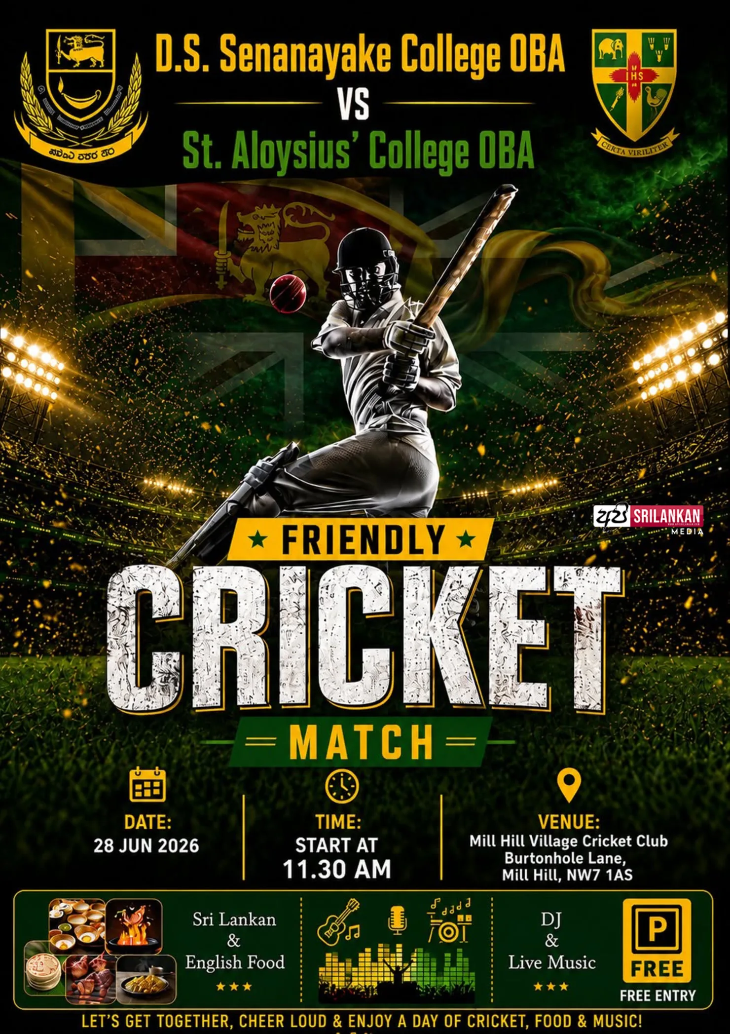 Friendly Cricket Match: D.S. Senanayake College OBA vs St. Aloysius' College OBA